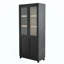 Vitrine à grain de bois de frêne, bibliothèque avec portes en verre et tablettes réglables, bibliothèque moderne de style Mid-Century, armoire vitrée pour les couloirs, salon, cuisine et bureau