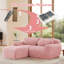 Canapé en L sans os - Tissu moelleux, méridienne, éponge 32D, ergonomique, antidérapant, coussins décoratifs - rose