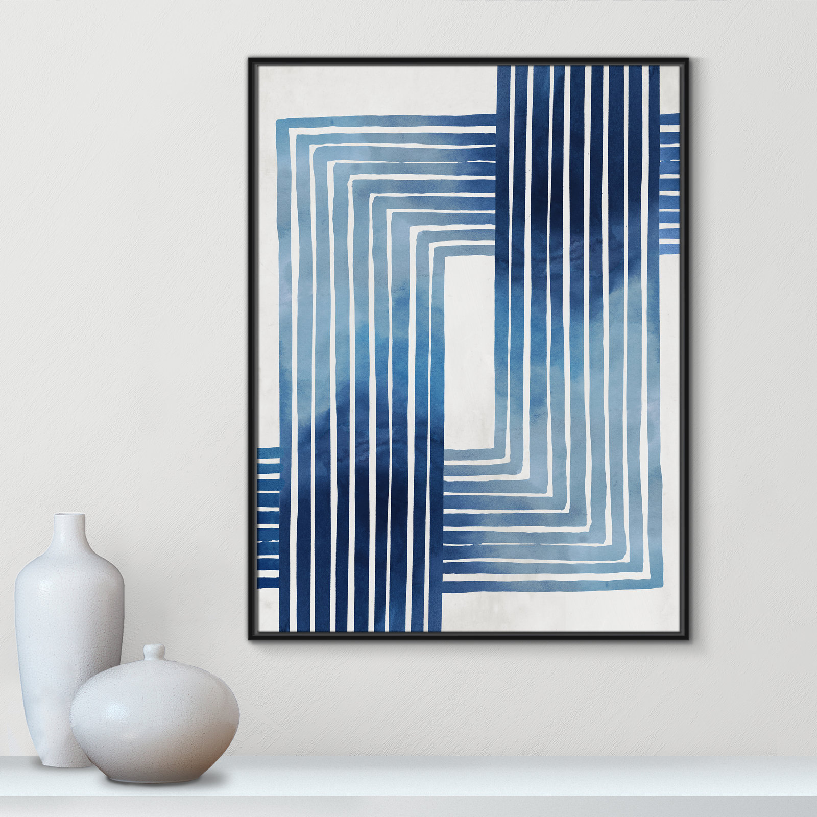 In Unison by Eva Watts - Painting Print, 41.5" H x 31.5" W x 2" D, Black Framed Canvas