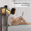 Tête de lit ergonomique et station de charge, cadre de lit plateforme en métal avec lumières DEL, support de lattes robuste-142220538