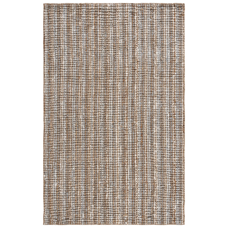 Tapis gris / naturel en jute tissé à la main Ralph Lauren Marram, Carré 6 pi
