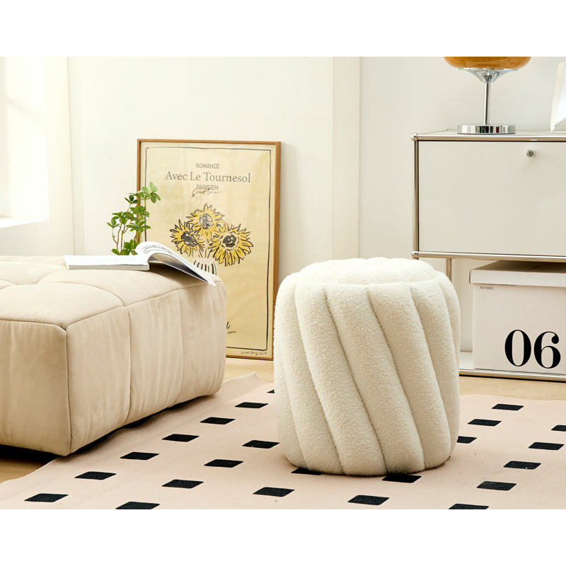 Repose-pieds rembourré, Blanc