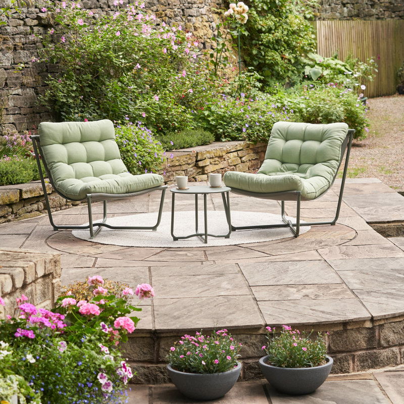Clermont Anthracite Outdoor Lounging Set, Moss Green