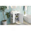 Meuble-lavabo blanc de 21,6 po, armoire combinée, meuble de rangement pour salle de bain, lavabo simple en céramique, rangement à gauche-739497513