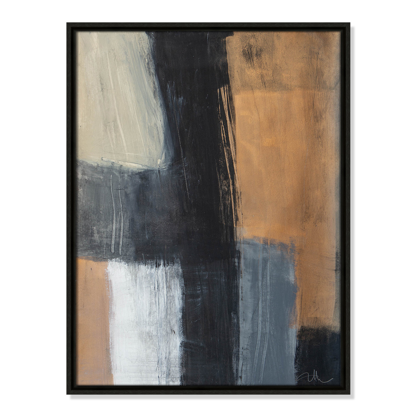 Calderon "Metallic Slate II" Print, 25.5" H x 19.5" W x 2" D, Espresso Floater Framed, No Mat