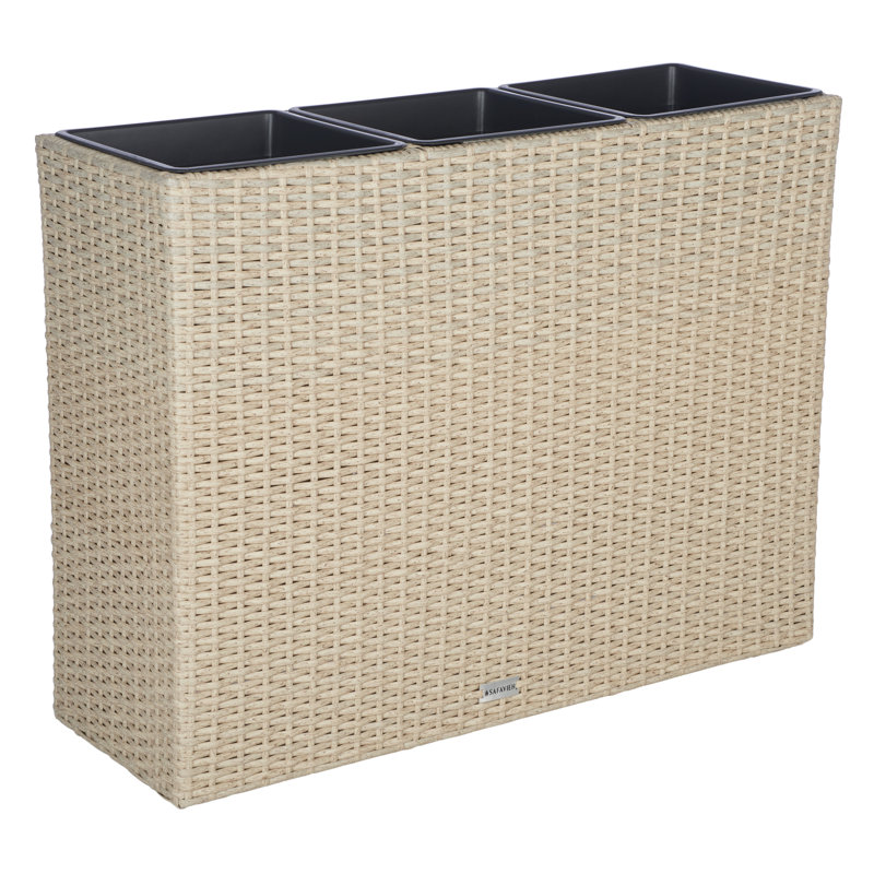 Boîte à fleurs en osier 1 pièce Rita, Beige