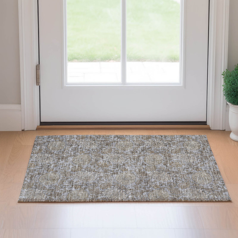 Premium Machine Washable Prisco Gray Rug, Rectangle 1'8" x 2'6"