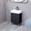 Meuble-lavabo simple en céramique noir 21,6 po