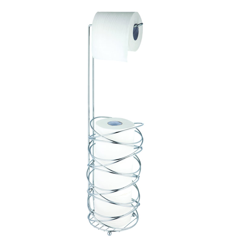 Free Standing Toilet Paper Holder, Silver