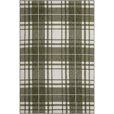 Tapis d'intérieur / extérieur de jardin à carreaux vert