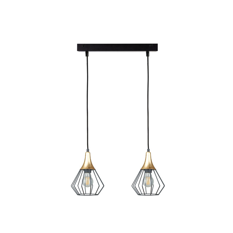 Miltrud 2 - Light Caged Pendant, Black/Gold