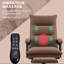 Fauteuil de bureau vibrant et chauffant, microfibre brune, accoudoir, repose-pieds, 6 points inclinables, 6 chauffants, double rembourrage, revêtement