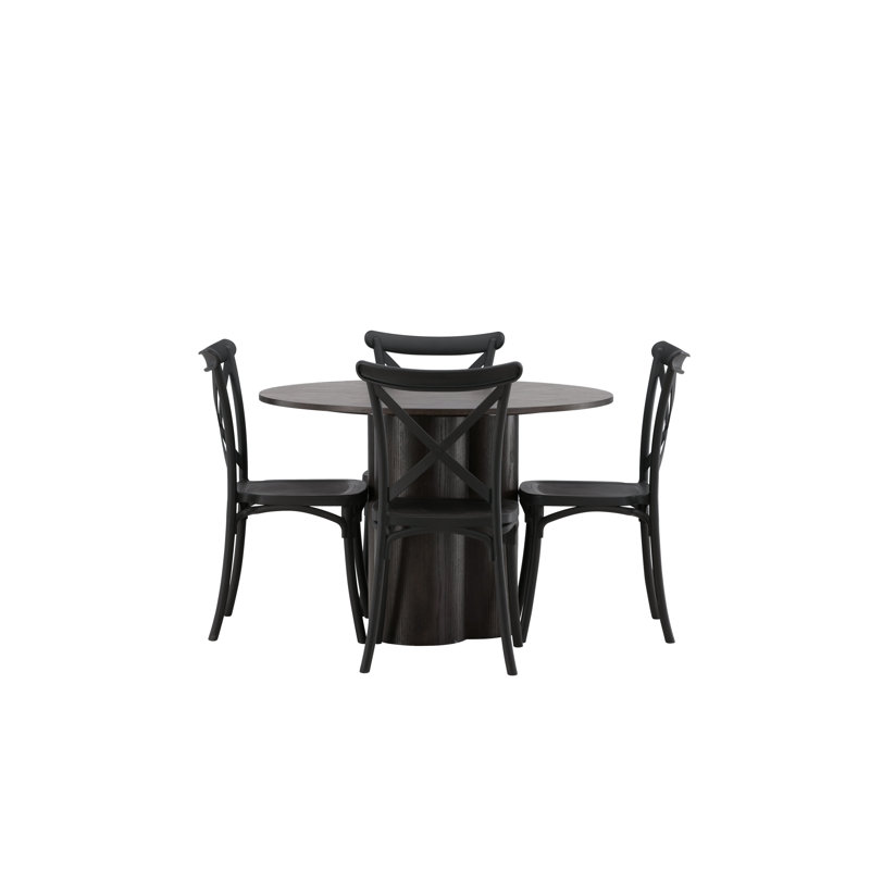 Nicolas 4 -Person Dining Set, Brown