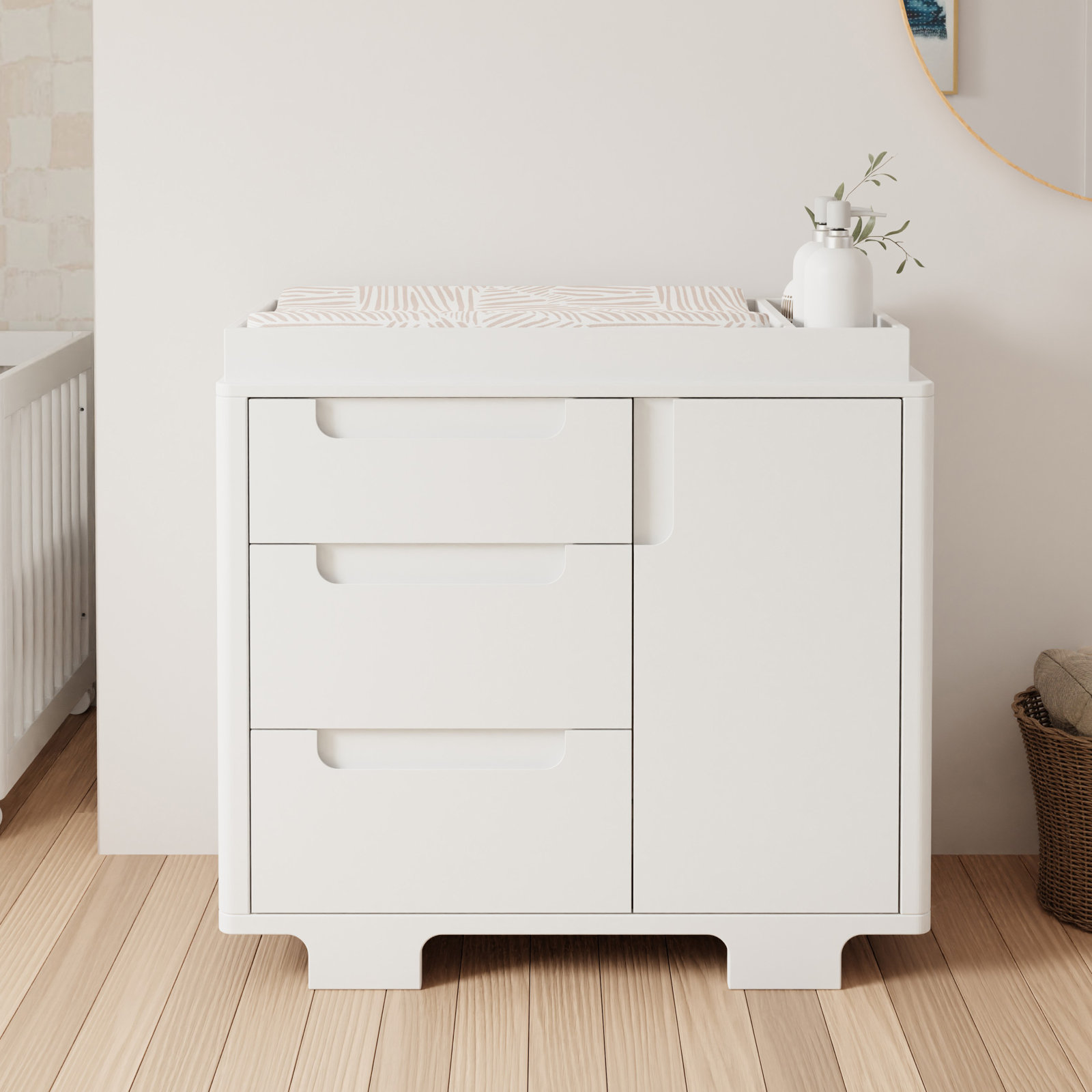 Yuzu 3-Drawer Changer Dresser, White