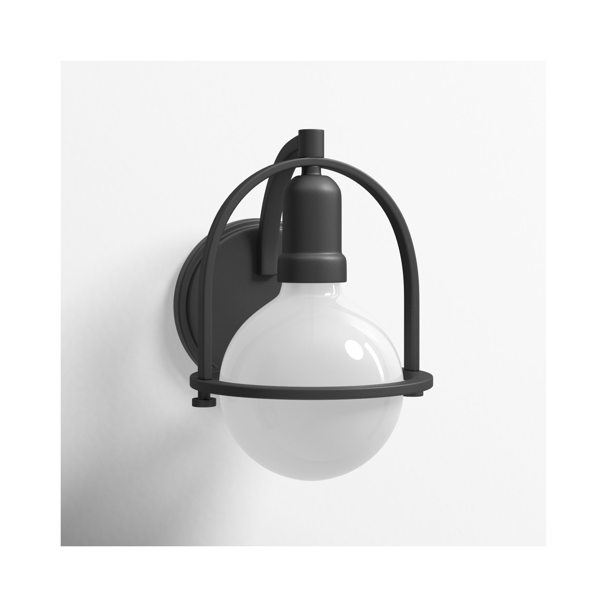 Damiana Bath Vanity Light - G40 Bulb in Photos (not included), 1 Light, 9" H x 6.25" W x 7.5" D, Black