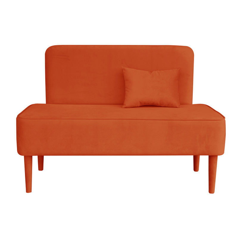 Pastel Upholstered Bench, Orange