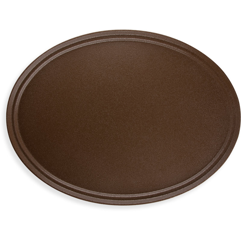 Plateau ovale Gripite 2 27 po x 22 po - noir, H 1 po x l 24 po x L 31 po, Brun