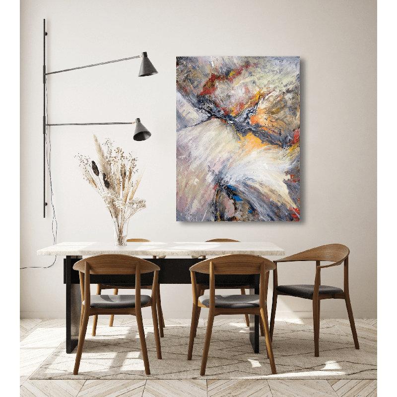Bird In Flight Print by John Beard, 40" H x 30" W x 1.5" D, Black Framed Canvas