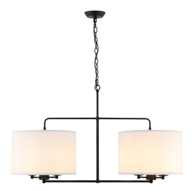 6 - Light Iron Dimmable Drum Chandelier