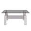 Table basse rectangulaire en verre trempé pour salon avec plateau en MDF et verre moderne-146364394-146368535