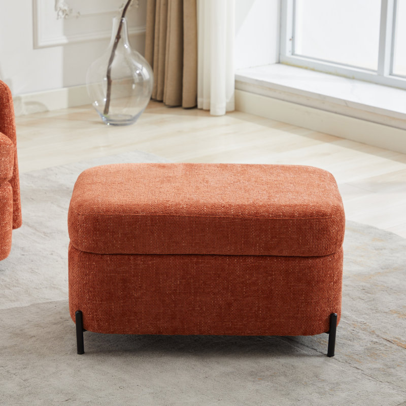 Grand repose-pieds polyvalent en chenille avec rangement dissimulé pour le salon, le vestibule