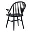 Chaises de salle à manger en bois massif avec accoudoirs de 24 po de large Hughes Hughes-125524742