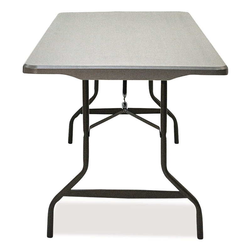 Charcoal Gray Heavy-Duty Rectangular Folding Table