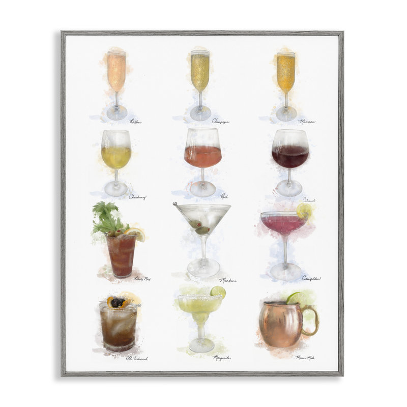 Giclée encadrée de doux cocktails artisanaux, design par Matthew Piotrowicz, H 20 po x l 16 po, Estampe numérique Farmhouse
