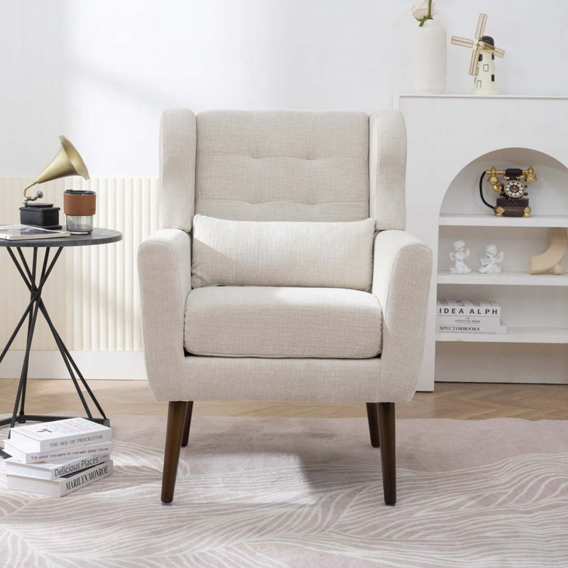 Upholstered Armchair with Pillow