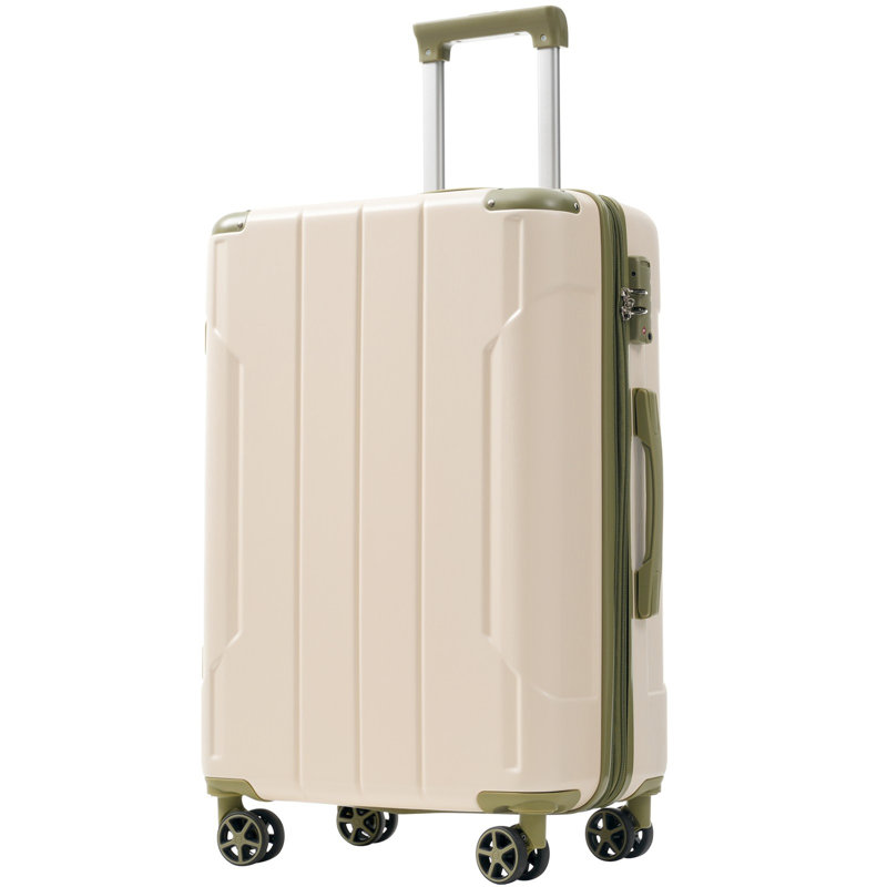 Luggage Sets 3 Piece, White/Green