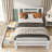 Twin Bed With 2 Storage Drawers, Solid Wood Platform Bed, White