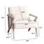 Fauteuil d'appoint rembourré en lin de 26,8 po de largeur avec pieds et coussin en bois Salma-1007934031