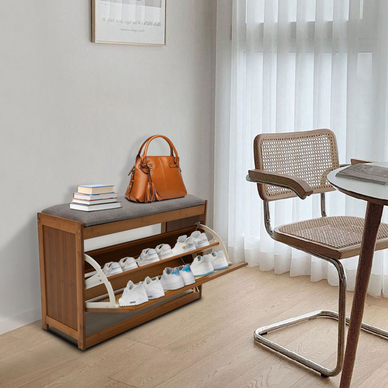 6 paires de rangement pour chaussures, Bois brun foncé