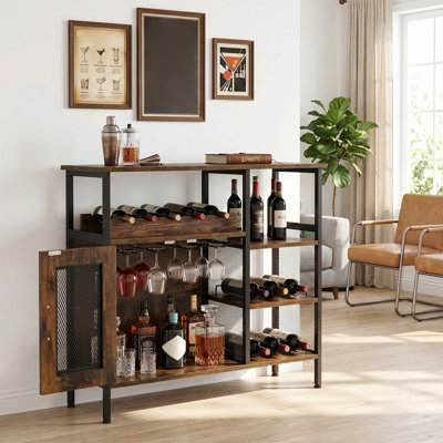 Iron Wine Bottle & Glass Rack