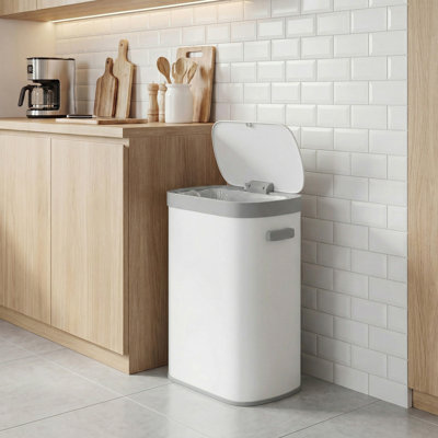 Steel Step On Multi-Compartment Rubbish & Recycling Bin - 50L