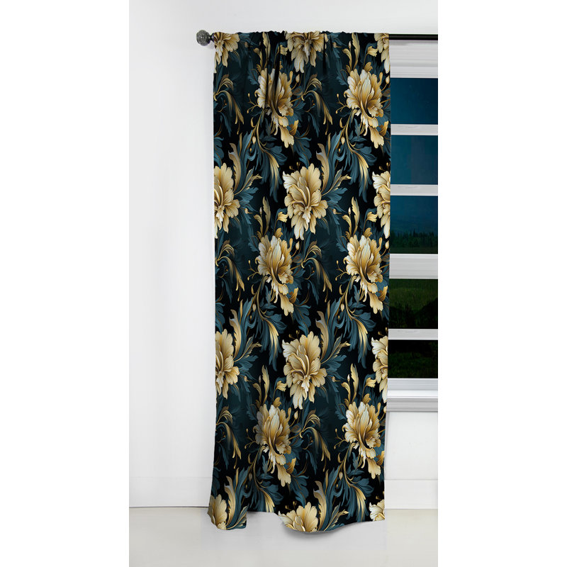Listermann - Damask Curtain - Blackout Curtain - 1 Panels, 52" W x 84" L