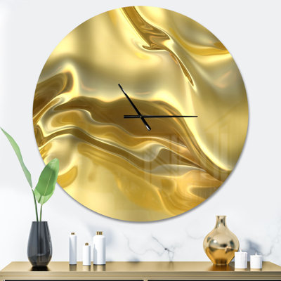 Golden Cloth Texture - Modern Wall Clock