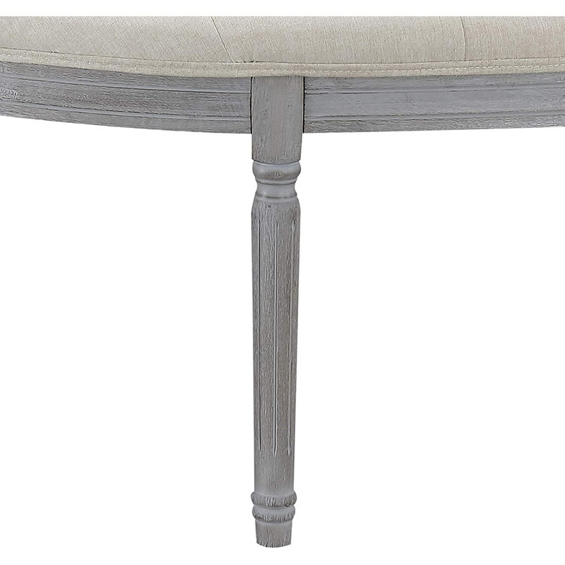 Banc rembourré capitonné beige clair Coastal
