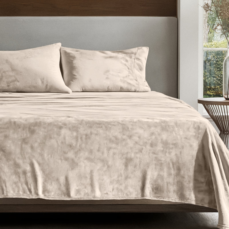 Microplush Sheet Set, Twin Sheet Set + 1 Fitted Sheet + 1 Pillowcase, Sand
