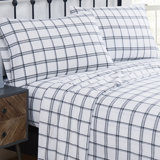 Traditional Cozy Flannel Plaid Sheet Set