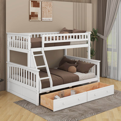 Twin Over Full Bunk Bed With Drawers