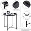 Round Metal Folding End Table, Portable Tray Side Table for Living Room, Bedroom, Patio