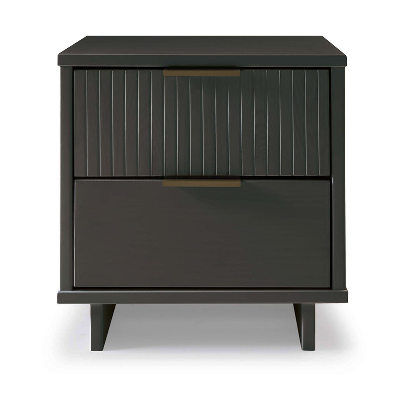 Granville 18" Nightstand In Charcoal Gray (2-Drawer), Charcoal Gray