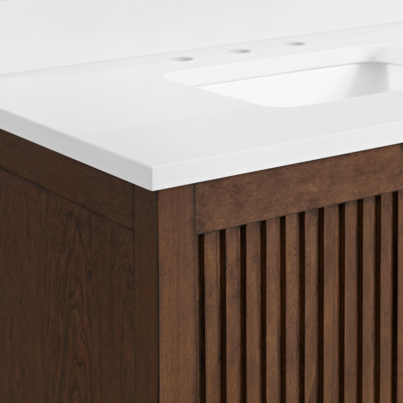 Through Lines 36" Single Bathroom Vanity, Brown