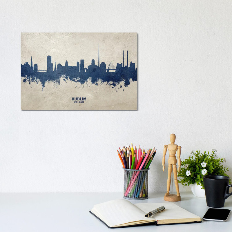 Dublin Ireland Skyline Concrete by Michael Tompsett - Wrapped Canvas Gallery-Wrapped Canvas Giclée, 20.32 cm H x 30.48 cm W