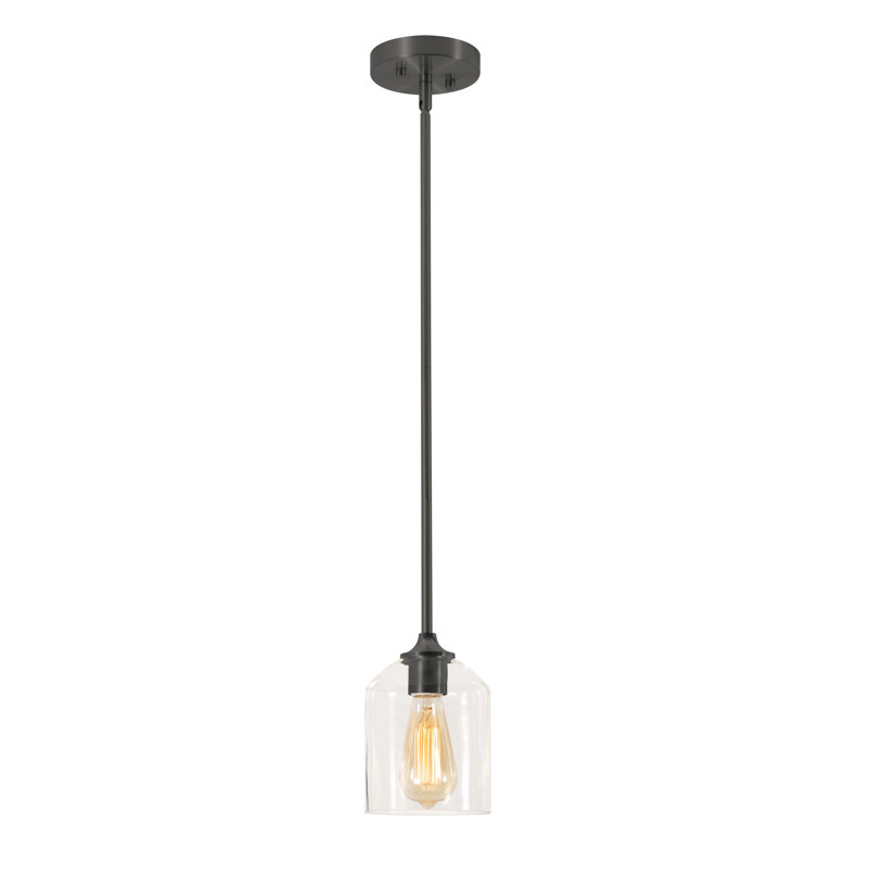 William 8" Pendant Light, Black, 69.6" H x 5.5" W x x 5.5" D