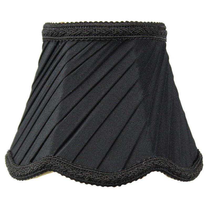Abat-jour en lin de style candélabre H 4 po x l 5 po (attache), Noir
