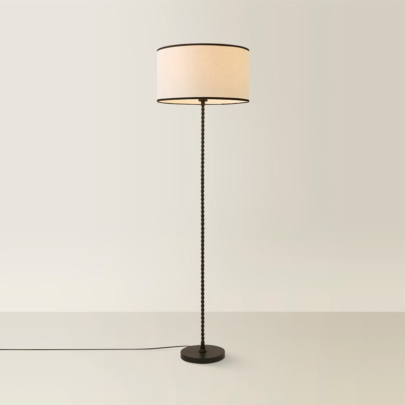 Hensius 150cm Traditional Floor Lamp, Matte Black