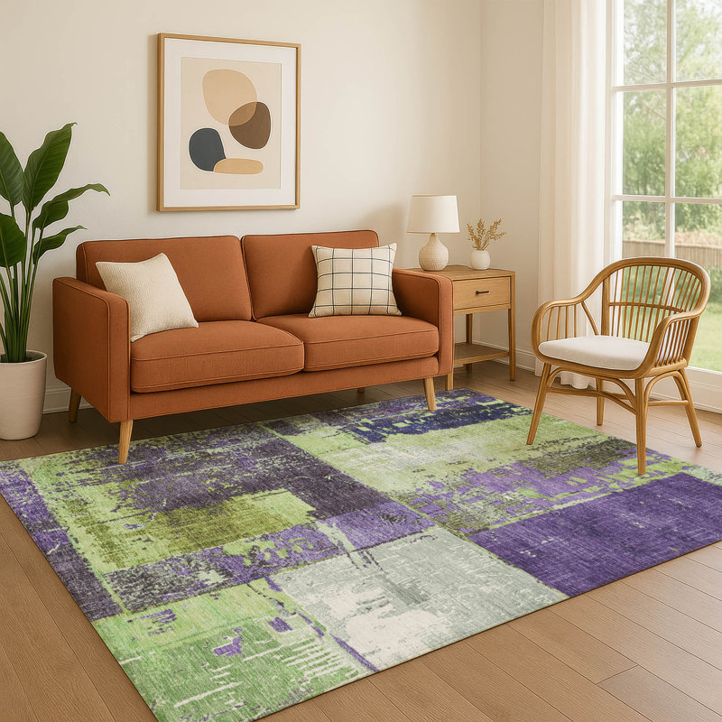 Premium Machine Washable Chelston AMF1866 Abstract Rug, Rectangle 10' x 14'