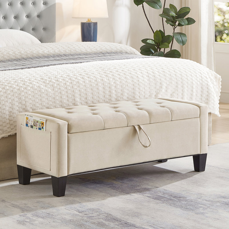 Ottoman with Storage, Beige